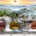 Tranh 3D Dán Tường Thác Nước Và Núi TPK8022