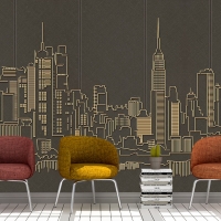 Tranh 3D Dán Tường Thành Phố Nền Xám TPK8015 Tranh 3D Dán Tường Thành Phố Nền Xám TPK8015