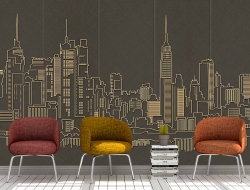 Tranh 3D Dán Tường Thành Phố Nền Xám TPK8015 Tranh 3D Dán Tường Thành Phố Nền Xám TPK8015