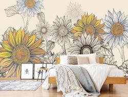 Tranh Dán Tường Hoa Hướng Dương Nghệ Thuật Hhd2021