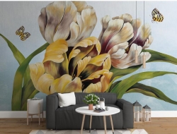 Tranh Dán Tường 3D Hoa Lá Nghệ Thuật Nhiều Màu Hlntnm04 Tranh Dán Tường 3D Hoa Lá Nghệ Thuật Nhiều Màu Hlntnm04