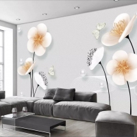 Tranh Dán Tường 3D Hoa Lá Nghệ Thuật Nhiều Màu Hlntnm08