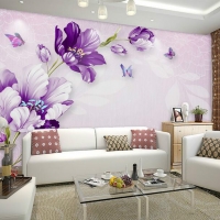 Tranh Dán Tường 3D Hoa Lá Nghệ Thuật Nhiều Màu Hlntnm10