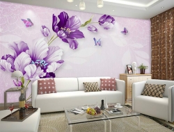 Tranh Dán Tường 3D Hoa Lá Nghệ Thuật Nhiều Màu Hlntnm10