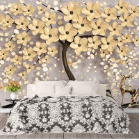 Tranh 3D Dán Tường Cây Hoa Vàng Và Hưu TPN8001 Tranh 3D Dán Tường Cây Hoa Vàng Và Hưu TPN8001