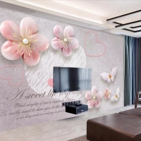 Tranh Dán Tường 3D Phòng Ngủ Hoa Giả Ngọc Nhẹ Nhàng Hnt01