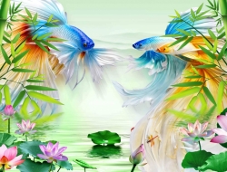 Tranh Dán Tường 3D Phong Thủy Tiến Phát Pttp42 Tranh Dán Tường 3D Phong Thủy Tiến Phát Pttp42