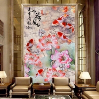 Tranh Dán Tường 3D Họa Tiết Cá Giũa Hồ Sen Tiến Phát Svtp04 Tranh Dán Tường 3D Họa Tiết Cá Giũa Hồ Sen Tiến Phát Svtp04