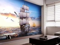 Tranh Dán Tường 3D Họa Tiết Chiếc Thuyền Ngoài Khơi Tiến Phát Tnktp04 Tranh Dán Tường 3D Họa Tiết Chiếc Thuyền Ngoài Khơi Tiến Phát Tnktp04