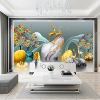 Tranh Dán Tường 3D Nai Nghệ Thuật Đẹp Nntd01