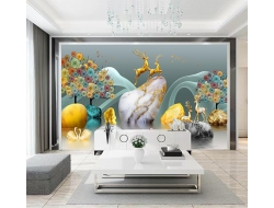 Tranh Dán Tường 3D Nai Nghệ Thuật Đẹp Nntd01 Tranh Dán Tường 3D Nai Nghệ Thuật Đẹp Nntd01