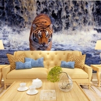 Tranh Dán Tường 3D Hổ Nghệ Thuật Đẹp Chnt01