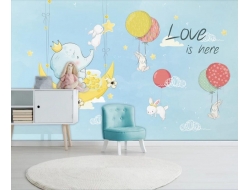 Tranh 3D Dán Tường Voi Và Bong Bóng Vvbb03 Tranh 3D Dán Tường Voi Và Bong Bóng Vvbb03