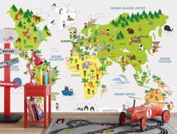 Tranh 3D Dán Tường Bản Đồ Thế Giới TTE8013 Tranh 3D Dán Tường Bản Đồ Thế Giới TTE8013