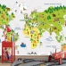 Tranh 3D Dán Tường Bản Đồ Thế Giới TTE8013