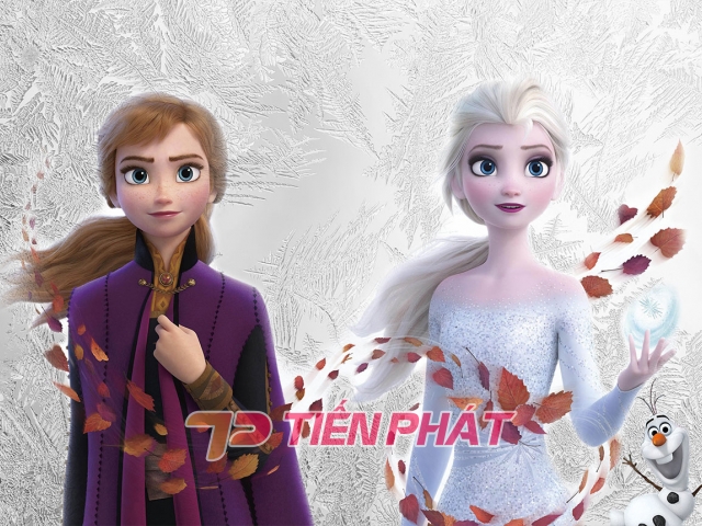 Tranh 3D Dán Tường Công Chúa Elsa Và Anna TTE8010
