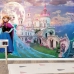 Tranh 3D Dán Tường Công Chúa Elsa Anna Và Lâu Đài TTE8018
