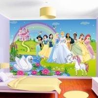 Tranh 3D Dán Tường Nhiều Công Chúa Và Lâu Đài TTE8015 Tranh 3D Dán Tường Nhiều Công Chúa Và Lâu Đài TTE8015