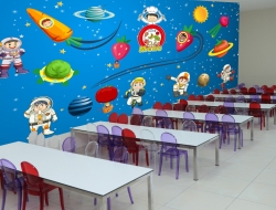 Tranh 3D Dán Tường Phi Hành Gia Và Đầu Bếp TTE8009 Tranh 3D Dán Tường Phi Hành Gia Và Đầu Bếp TTE8009