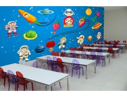 Tranh 3D Dán Tường Phi Hành Gia Và Đầu Bếp TTE8009