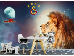 Tranh 3D Dán Tường Sư Tử Và Mặt Trăng TTE8033 Tranh 3D Dán Tường Sư Tử Và Mặt Trăng TTE8033