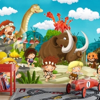 Tranh 3D Dán Tường Trẻ Em Và Khủng Long TTE8021 Tranh 3D Dán Tường Trẻ Em Và Khủng Long TTE8021