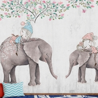 Tranh 3D Dán Tường Voi Và Dây Leo TTE8028 Tranh 3D Dán Tường Voi Và Dây Leo TTE8028