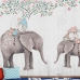 Tranh 3D Dán Tường Voi Và Dây Leo TTE8028