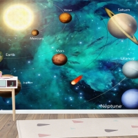 Tranh 3D Dán Tường Vũ Trụ Và Các Hành Tinh TTE8026