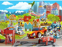 Tranh 3D Dán Tường Xe Máy Bay Và Thành Phố TTE8007