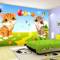 Tranh Dán Tường Các Chú Mèo Đáng Yêu Mc01 Tranh Dán Tường Các Chú Mèo Đáng Yêu Mc01
