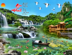 Tranh Dán Tường 3D Sơn Thủy Tiến Phát Sttp02