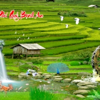 Tranh Dán Tường 3D Sơn Thủy Tiến Phát Sttp03 Tranh Dán Tường 3D Sơn Thủy Tiến Phát Sttp03