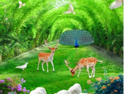 Tranh Dán Tường 3D Sơn Thủy Tiến Phát Sttp04