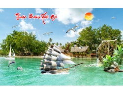 Tranh Dán Tường 3D Sơn Thủy Tiến Phát Sttp08