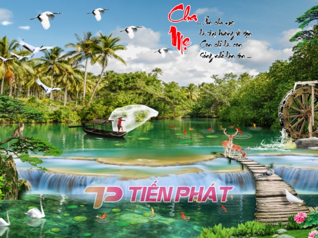 Tranh Dán Tường 3D Sơn Thủy Tiến Phát Sttp10 Tranh Dán Tường 3D Sơn Thủy Tiến Phát Sttp10