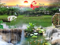 Tranh Dán Tường 3D Sơn Thủy Tiến Phát Sttp11