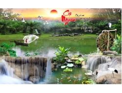 Tranh Dán Tường 3D Sơn Thủy Tiến Phát Sttp11