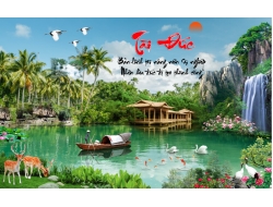 Tranh Dán Tường 3D Sơn Thủy Tiến Phát Sttp12