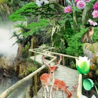 Tranh Dán Tường 3D Sơn Thủy Tiến Phát Sttp13 Tranh Dán Tường 3D Sơn Thủy Tiến Phát Sttp13