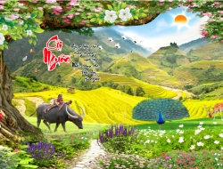 Tranh Dán Tường 3D Sơn Thủy Tiến Phát Sttp14