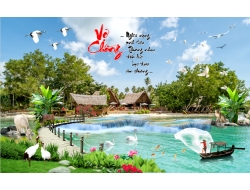 Tranh Dán Tường 3D Sơn Thủy Tiến Phát Sttp15
