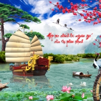 Tranh Dán Tường 3D Sơn Thủy Tiến Phát Sttp18