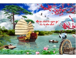 Tranh Dán Tường 3D Sơn Thủy Tiến Phát Sttp18