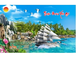 Tranh Dán Tường 3D Sơn Thủy Tiến Phát Sttp19