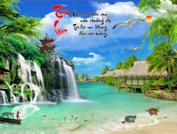 Tranh Dán Tường 3D Sơn Thủy Tiến Phát Sttp21