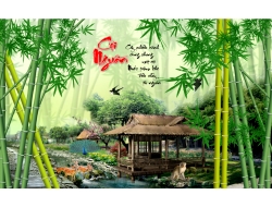 Tranh Dán Tường 3D Sơn Thủy Tiến Phát Sttp23 Tranh Dán Tường 3D Sơn Thủy Tiến Phát Sttp23