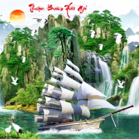 Tranh Dán Tường 3D Sơn Thủy Tiến Phát Sttp25 Tranh Dán Tường 3D Sơn Thủy Tiến Phát Sttp25