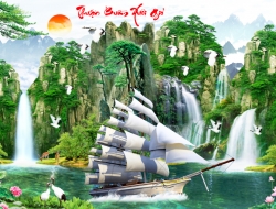 Tranh Dán Tường 3D Sơn Thủy Tiến Phát Sttp25