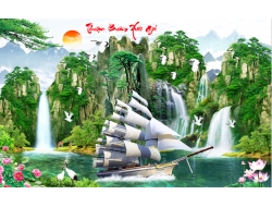 Tranh Dán Tường 3D Sơn Thủy Tiến Phát Sttp25 Tranh Dán Tường 3D Sơn Thủy Tiến Phát Sttp25